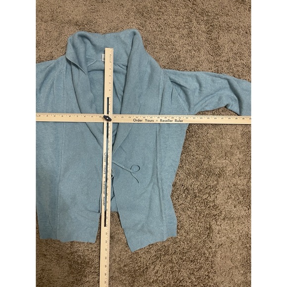 Athleta Wrap Sweater Cardigan Women's Size M Blue Loungewear - Picture 7 of 7